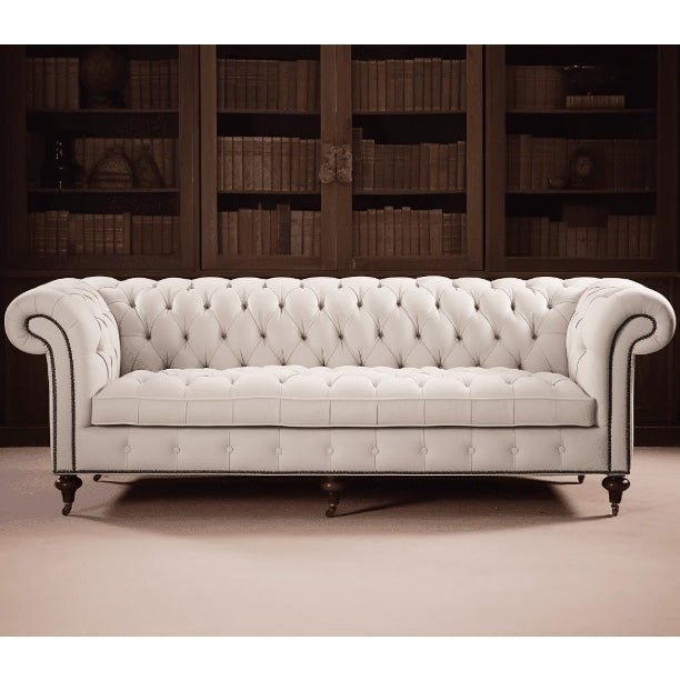 Eton Collection Cream Velvet Sofa