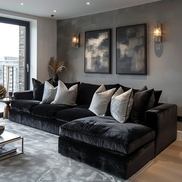 Guelfes Chenille Corner Sofa
