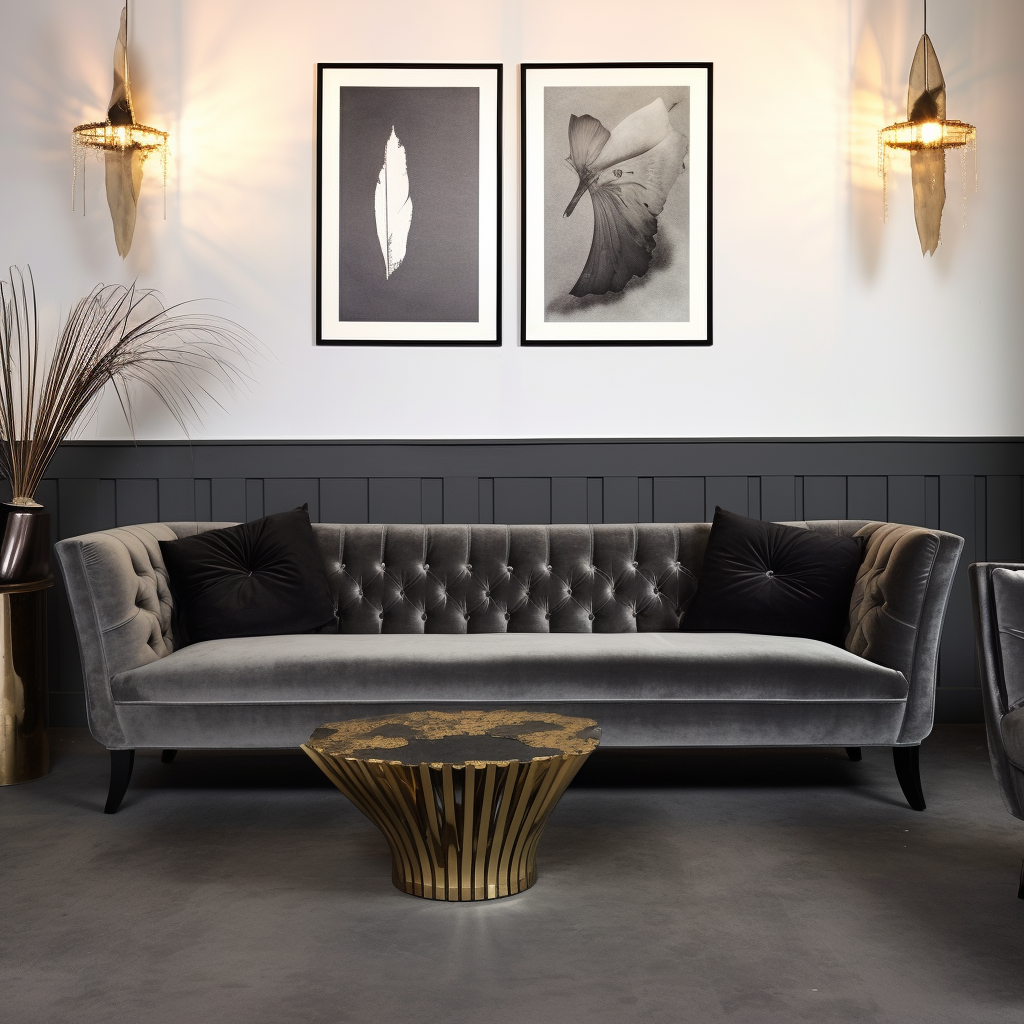 Birchwood Grey Velvet Sofa