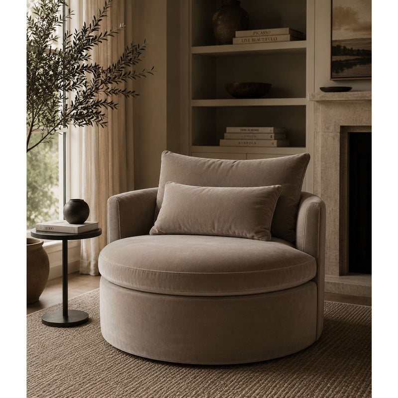 Belmont Round Velvet Arm Chair