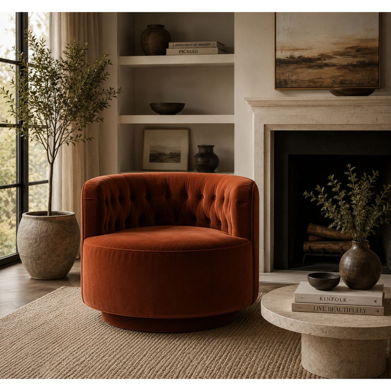 Marrakech Tufted Swivel Arm Chair