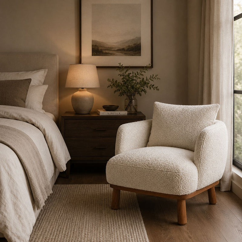 Heather Bouclé Arm Chair