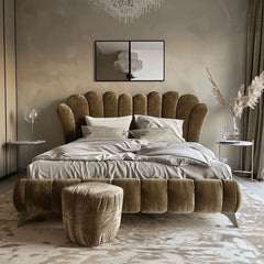 Lux Suede Bed + Foot stool