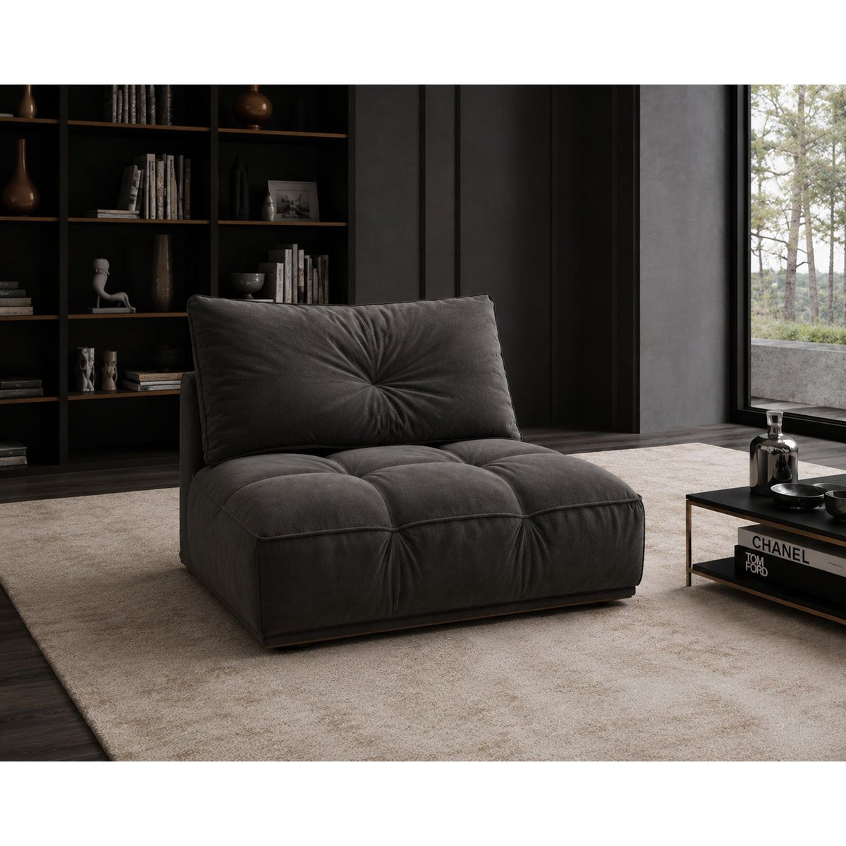 Atlas Velvet Slipper Chair