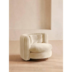 Vancouver Ivory Velvet Arm Chair