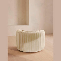 Vancouver Ivory Velvet Arm Chair