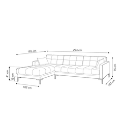Connaught Black Corner Sofa