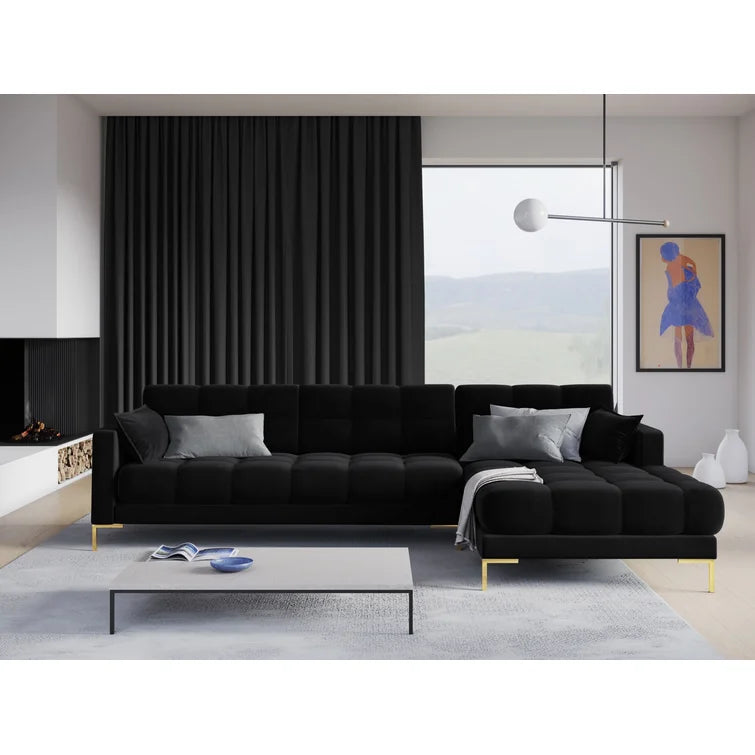 Connaught Black Corner Sofa