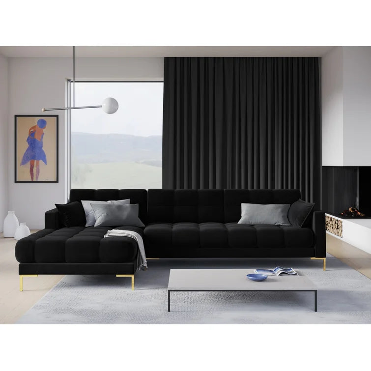 Connaught Black Corner Sofa