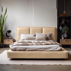 Ash Leather Bed