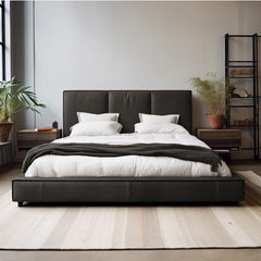 Maple Leather Bed