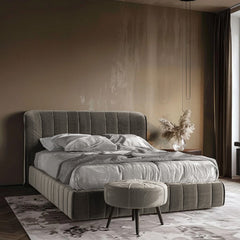 Vin Suede Bed + Foot stool