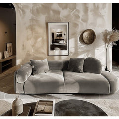 Rora Villy Tan Velvet Sofa