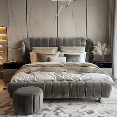 Vivi Suede Bed + Foot stool