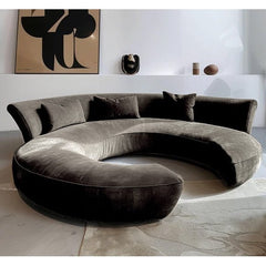 Laurent Chenille Curved Sofa