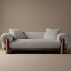 Abbey 3 Seater Walnut Boucle Sofa