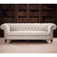 Eton Collection Cream Velvet Sofa