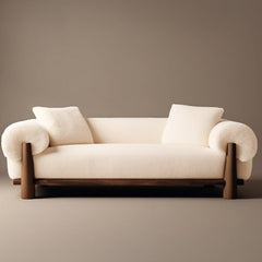 Abbey 3 Seater Walnut Boucle Sofa