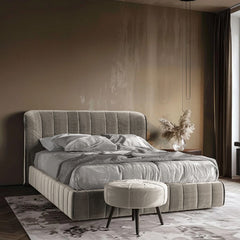 Vin Suede Bed + Foot stool