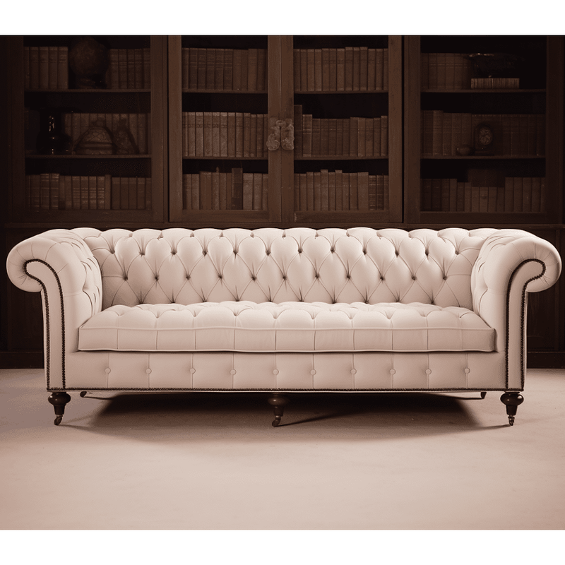 Eton Collection Cream Velvet Sofa