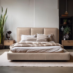 Ash Leather Bed