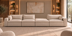 Cloud Nine Modular Sofa as a long four-seater in ivory