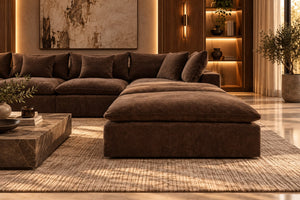 Cloud Nine Modular Sofa in brown with ottoman