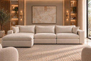 Cloud Nine Modular Sofa as an L-shape with ottoman