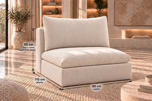 Cloud Nine middle piece dimensions: 95 cm wide, 115 cm deep, back frame 65 cm high