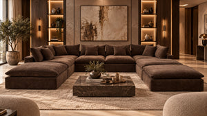 Cloud Nine Modular Sofa as a large pit sofa in brown