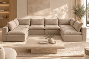 Cloud Nine Modular Sofa arranged as a U-shape in beige