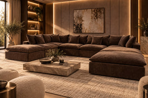 Cloud Nine Modular Sofa as a U-shape in brown