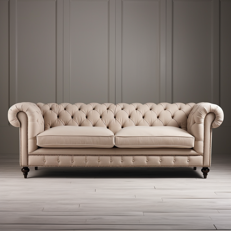 Chesterfield Collection Beige Sofa