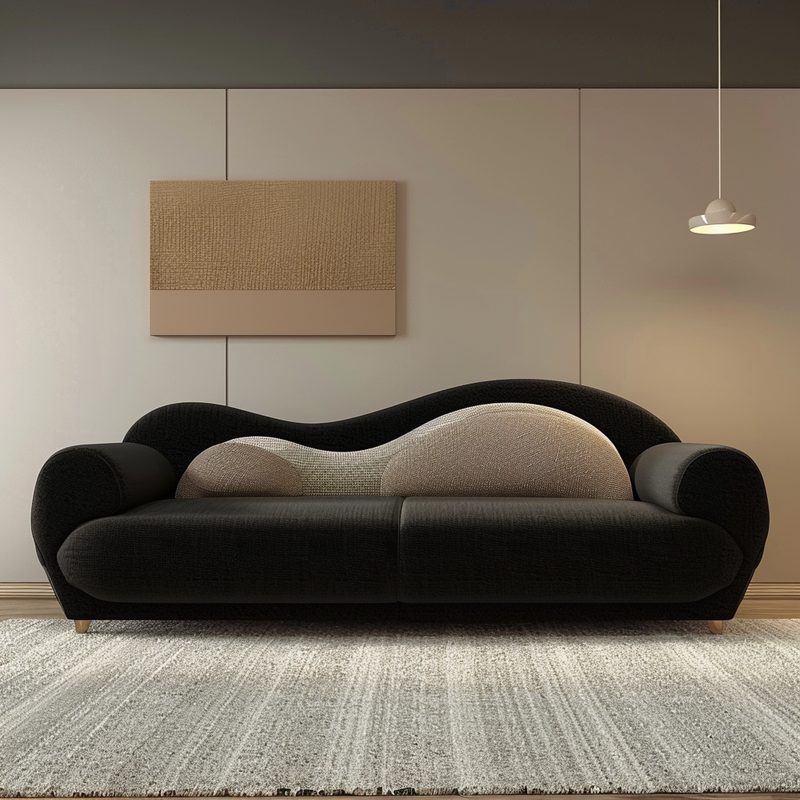 Ayana Black & Ivory Sofa