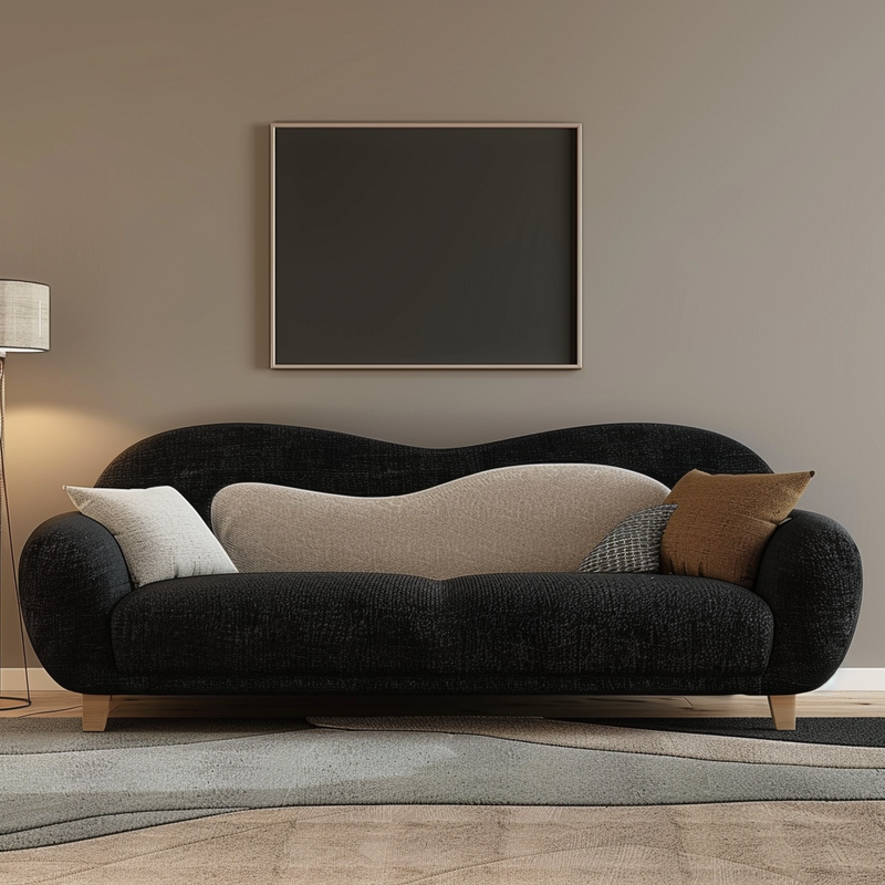 Calla Black &  Ivory Sofa