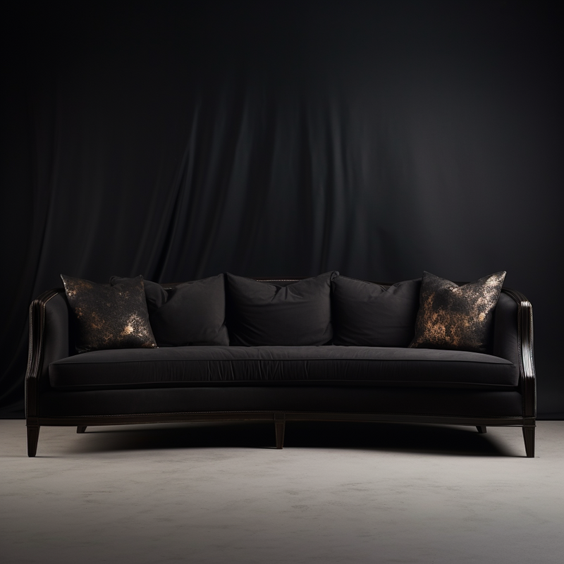 Carol Collection Black Fabric Sofa