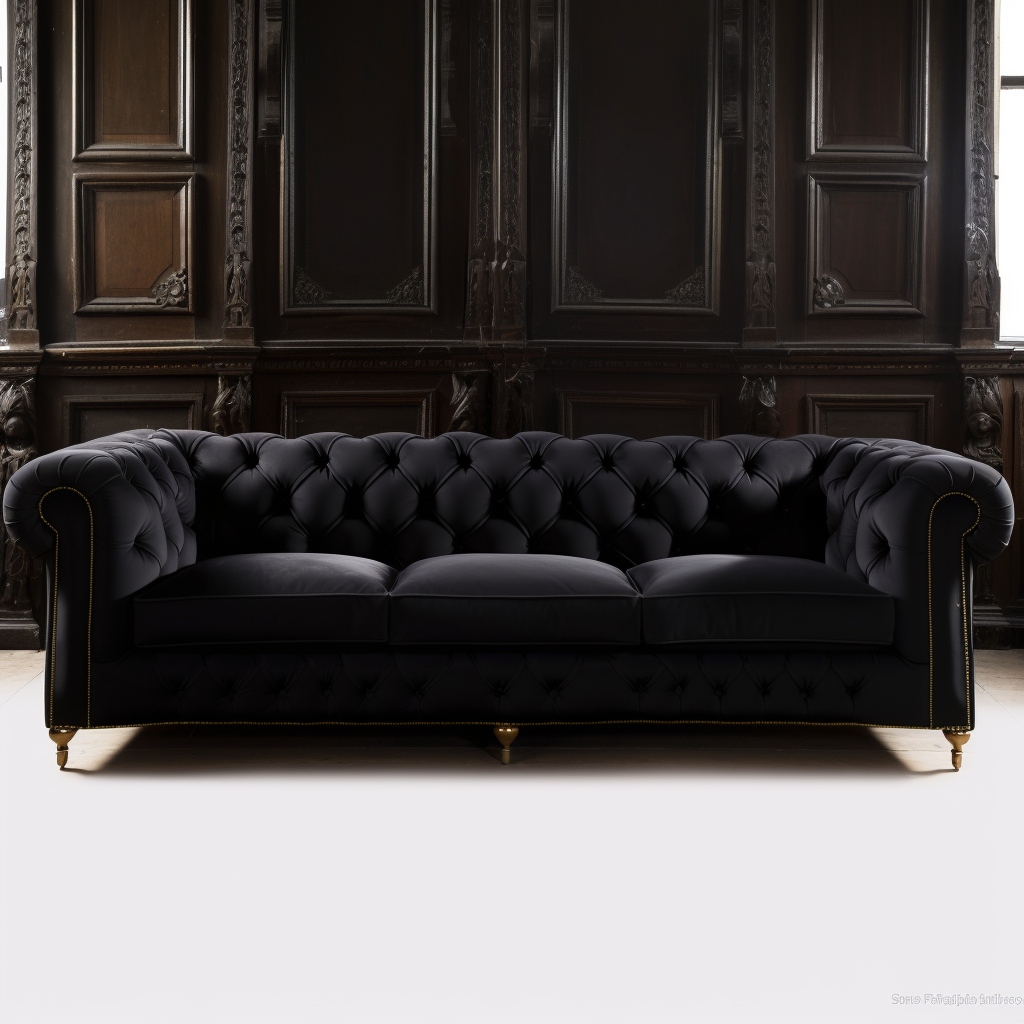 Chesterfield 3 seater Black Sofa