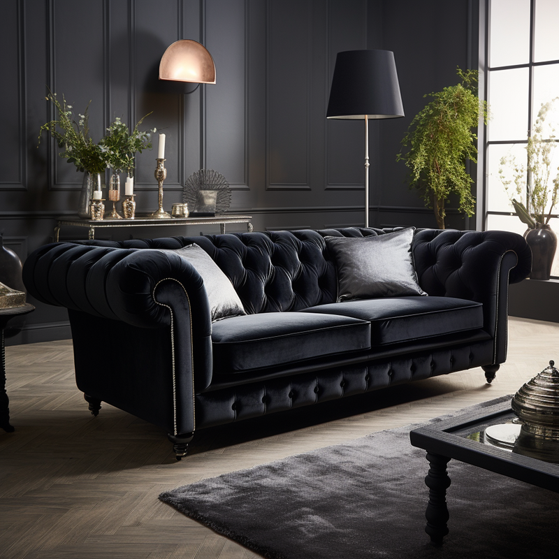 Park Avenue Dark Grey Fabric Sofa