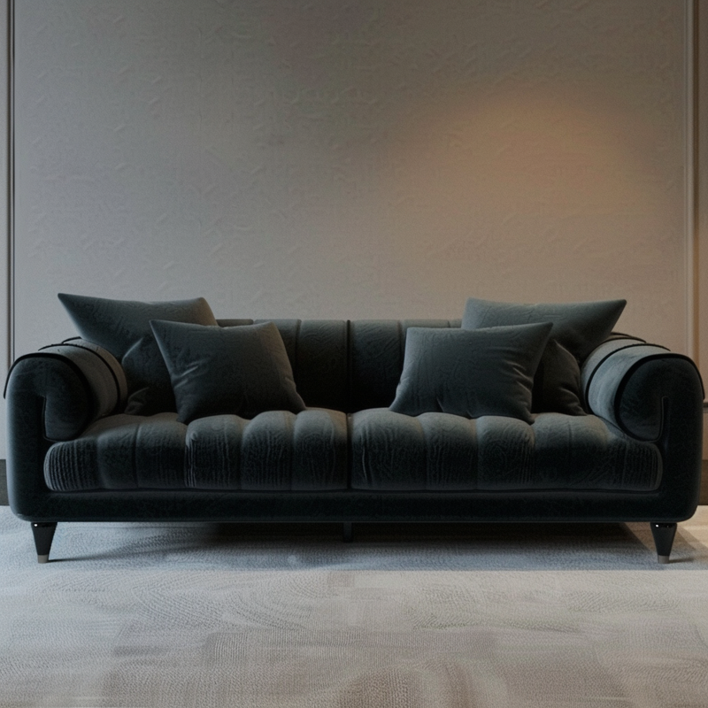 Opus Ned Black Velvet Sofa