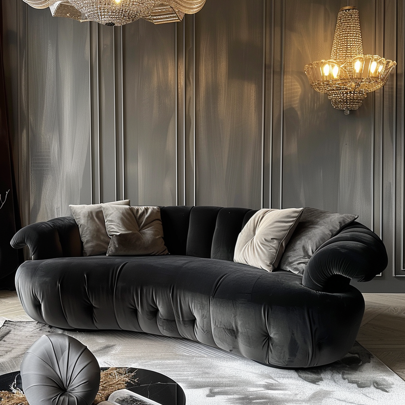 Aura Tug Velvet Sofa