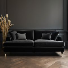 Veloura Velvet Black Sofa