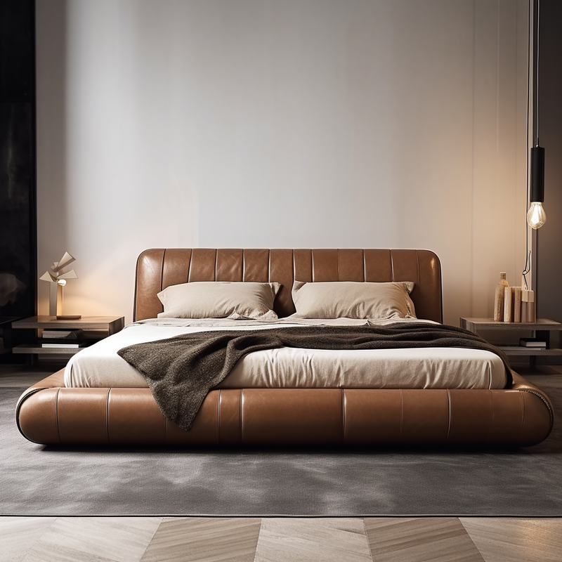 Sycamore Tan Leather Bed