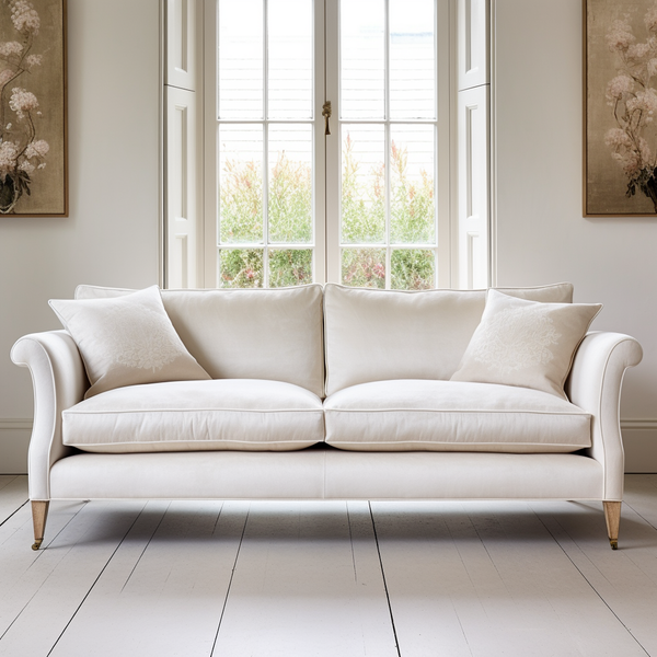 Cream deals material sofa