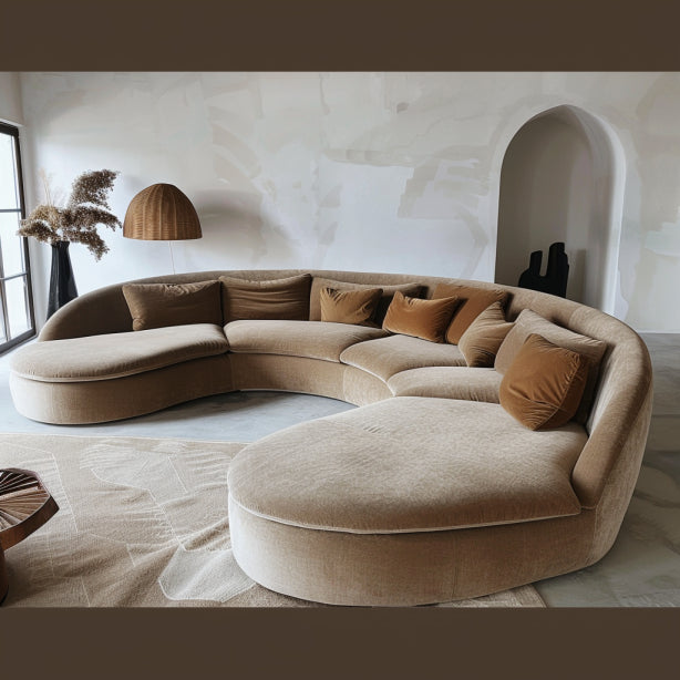 Madone Chenille Curved Sofa