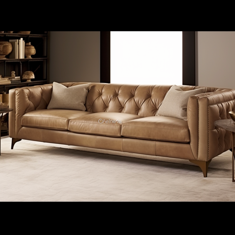 Chesterfield 3 seater Sofa Beige