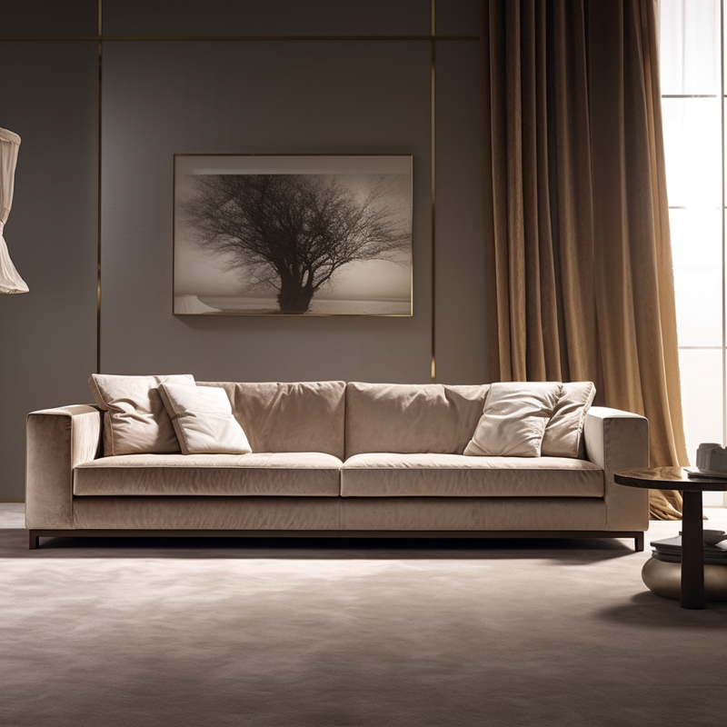 Zen Velvet Beige Sofa