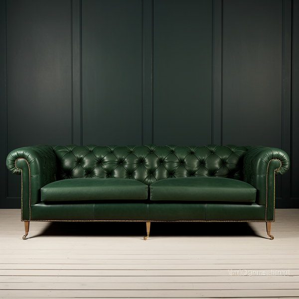 Emerald green best sale leather sofa