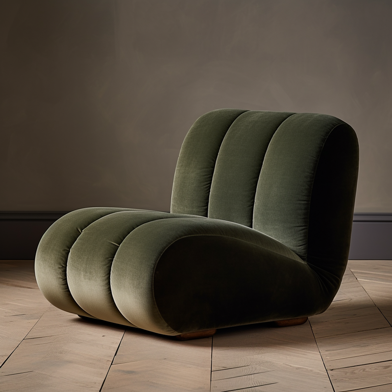 Elmwood Velvet Olive Arm Chair