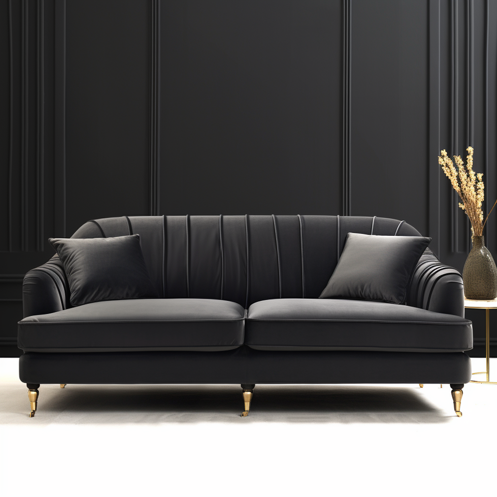 Kowhai Velvet Dark Grey Sofa