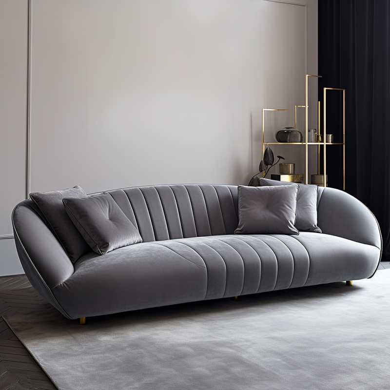 Daisy 3 Seater Grey Velvet Sofa